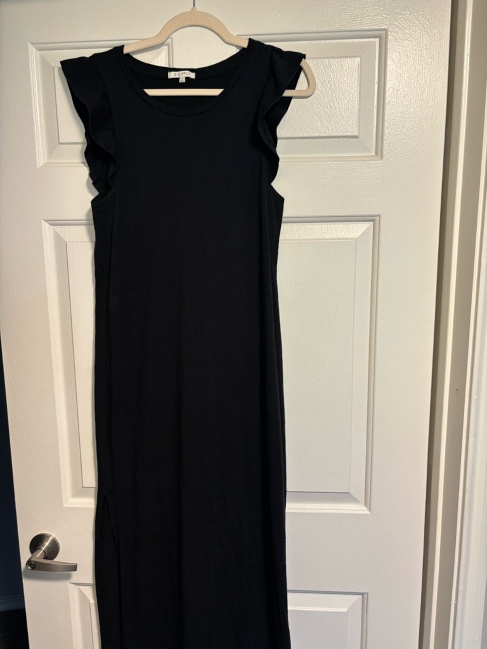Z Supply Black Ruffle-Shoulder Maxi Dress - Picture 2 of 5